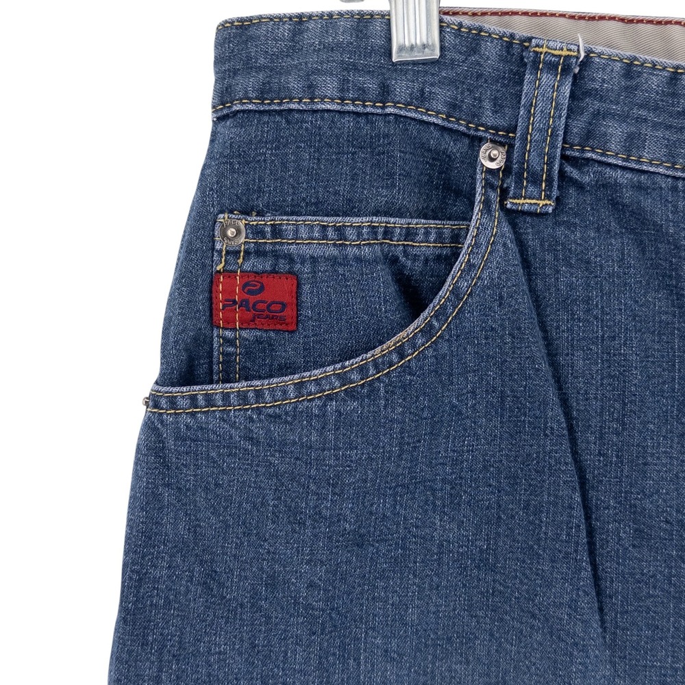 VTG Paco Jeans Mens 34 Denim Shorts Blue Relaxed Fit Y2K Streetwear Baggy Skate - Picture 2 of 12